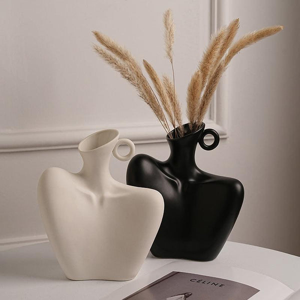 Ivory Sculpt Ceramic Vase in Black or White — WIMU Kitchen Nairobi — Kenya · WIMU Kitchen Nairobi