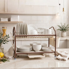 2 Tier Aluminium Dish Drying Rack with Drainer and Plate Slots — view 2 — Kenya · WIMU Kitchen