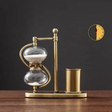30 Minutes Hourglass Rotating 360° with Brass Pen Holder — Kenya · WIMU Kitchen