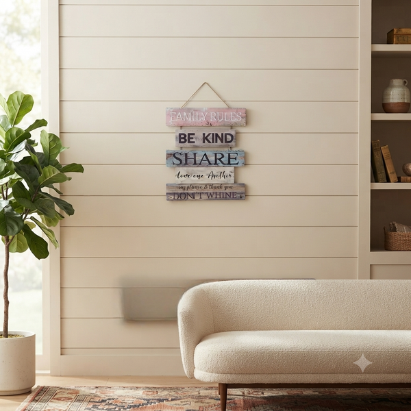 5-Layer Wooden House Rules Wall Hanging Sign for Entryways — WIMU Kitchen Nairobi — Kenya · WIMU Kitchen Nairobi