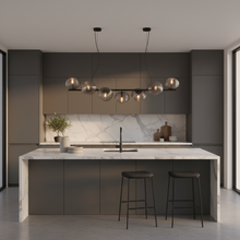 Linear Ribbed Globe Chandelier — Kenya · WIMU Kitchen