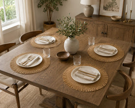 Non-Slip Woven Round Placemats – Set of 6 — Kenya · WIMU Kitchen