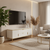 Glass Top Coffee Table with 2 Drawers and 2 Cabinets - Marble-Look Top with Gold Trim — WIMU Kitchen Nairobi