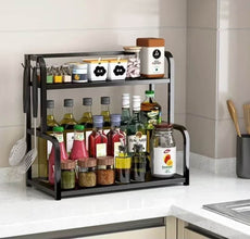 2 Tier Black Metal Spice Rack 50 x 14 x 42cm — WIMU Kitchen Nairobi — Kenya · WIMU Kitchen