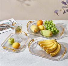 3 Piece Gold Rectangular Tray Set - Nairobi, Kenya — view 2 — Kenya · WIMU Kitchen