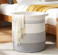 Handwoven Cotton Rope Laundry Basket with Carry Handles — WIMU Kitchen Nairobi — Kenya · WIMU Kitchen