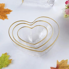 3-Piece Heart-Shaped Golden Trim Glass Bowl Set — WIMU Kitchen Nairobi — Kenya · WIMU Kitchen