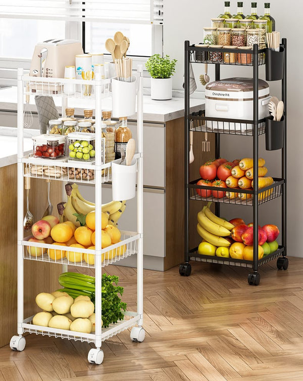 4-Tier Rolling Storage Trolley in Black or White — WIMU Kitchen Nairobi — Kenya · WIMU Kitchen Nairobi