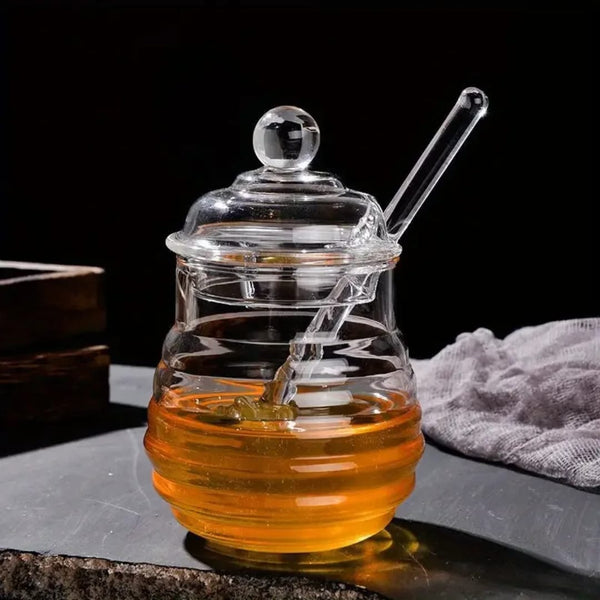 250ml Glass Honey Dispenser with Dipper — Kenya · WIMU Kitchen Nairobi
