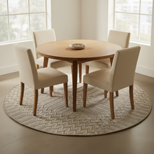 Oria Round Chevron Flat Weave Rug 160cm / 200cm — view 2 — Kenya · WIMU Kitchen