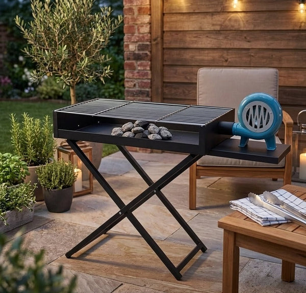 Portable Foldable Charcoal BBQ Grill with Manual Air Blower — Kenya · WIMU Kitchen Nairobi