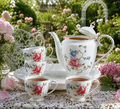 Rose Garden Elegance Porcelain Tea Set with Rotating Tray — WIMU Kitchen Nairobi — Kenya · WIMU Kitchen