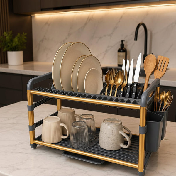 2 Tier Aluminium Dish Drainer, 60.9 x 34.2 x 26.7cm, Non-Rust — WIMU Kitchen Nairobi — Kenya · WIMU Kitchen Nairobi