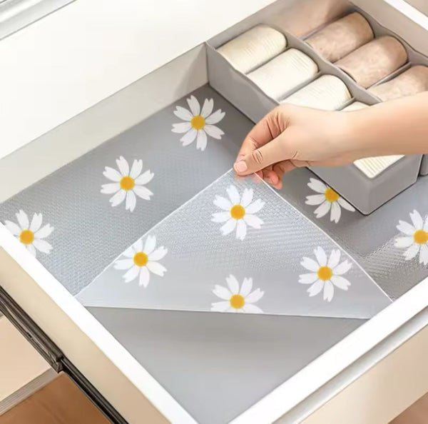 Daisy Pattern Drawer and Shelf Liner Mat 45cm x 500cm - Cuttable Cupboard Liner Roll — WIMU Kitchen Nairobi — Kenya · WIMU Kitchen Nairobi