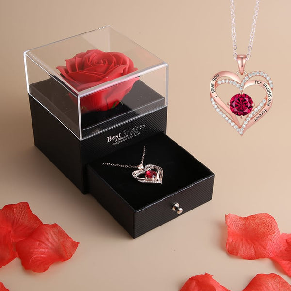 Heart Shaped Red Rose Necklace Gift Set — Kenya · WIMU Kitchen Nairobi