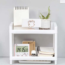 Double Layer Desktop Storage Rack, White PP — view 2 — Kenya · WIMU Kitchen