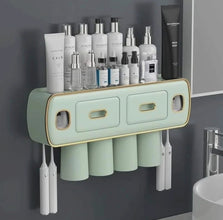 Wall-Mounted Toothbrush & Toothpaste Holder – No-Drill with Squeezer & Magnetic Cups — WIMU Kitchen Nairobi — Kenya · WIMU Kitchen