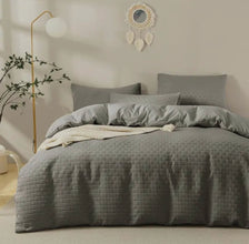 Cotton Waffle Duvet Cover 6x7 with 2 Pillowcases — view 3 — Kenya · WIMU Kitchen