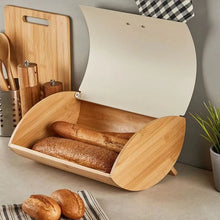 Bamboo Bread Bin with Metal Cover 35 x 25 x 15.5cm — view 2 — Kenya · WIMU Kitchen