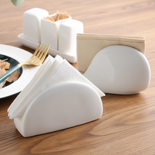 White Ceramic Napkin Holder 11 x 7.5cm — view 2 — Kenya · WIMU Kitchen