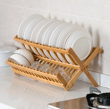 Natural Bamboo Dish Drying Rack for Countertop Plates & Bowls — WIMU Kitchen Nairobi — Kenya · WIMU Kitchen