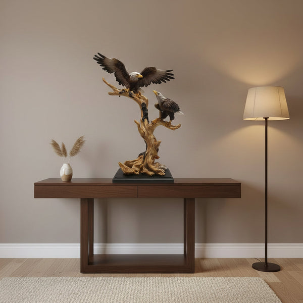 Resin Double Bald Eagle Statue on Driftwood Branch – Wildlife Home & Office Decor — WIMU Kitchen Nairobi — Kenya · WIMU Kitchen Nairobi