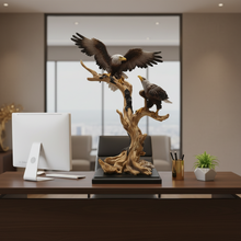 Resin Double Bald Eagle Statue on Driftwood Branch – Wildlife Home & Office Decor — WIMU Kitchen Nairobi — Kenya · WIMU Kitchen