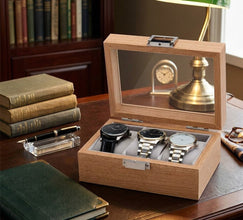 3-Slot Wooden Watch Organizer with Glass Top — Kenya · WIMU Kitchen
