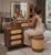 Walnut Vanity Dressing Table Set with LED Mirror, Side Shelving and Padded Ottoman — WIMU Kitchen Nairobi