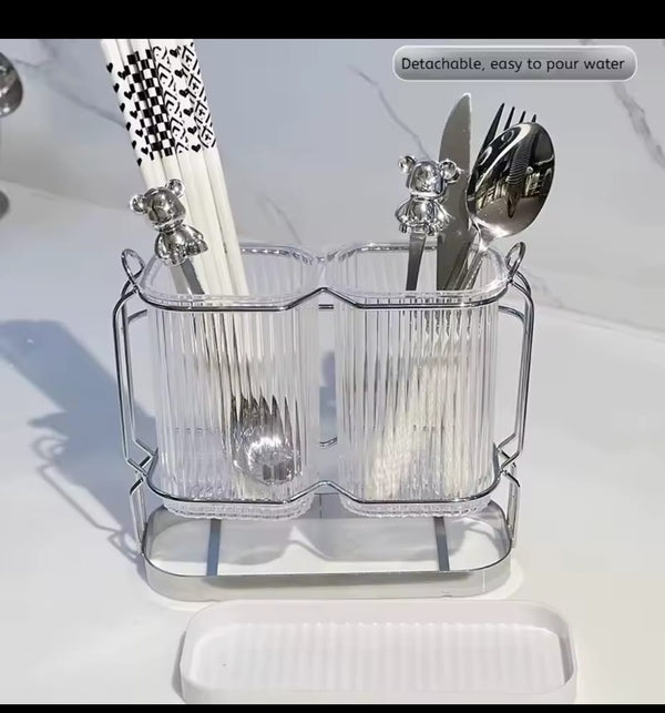 Double Wall-Mount Cutlery & Toothbrush Holder — Kenya · WIMU Kitchen Nairobi