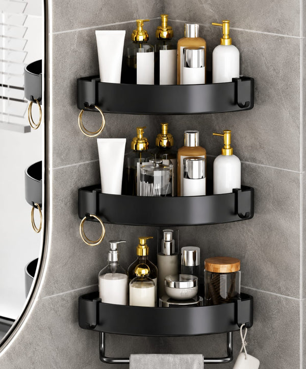 3 Piece Wall Mounted Corner Bathroom Rack Set with Towel Hook — WIMU Kitchen Nairobi — Kenya · WIMU Kitchen Nairobi