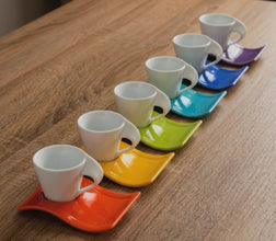 6 Piece Espresso Cup & Saucer Set, 120ml Ceramic — view 2 — Kenya · WIMU Kitchen