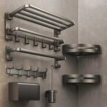 7 Piece Black Aluminium Bathroom Rack Set — view 2 — Kenya · WIMU Kitchen