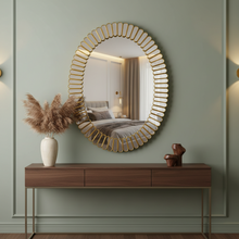 Sunburst Oval Luxury Wall Mirror – Gold 74×57cm Statement Décor Mirror — WIMU Kitchen Nairobi — Kenya · WIMU Kitchen
