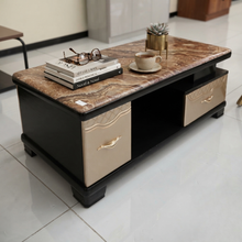 FCT1277 Marble Pattern Coffee Table with Drawers — view 2 — Kenya · WIMU Kitchen