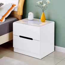Modern Wooden Bedside Drawer with LED Light and Glass Top — WIMU Kitchen Nairobi — Kenya · WIMU Kitchen
