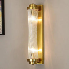 Crystal Tube Wall Sconce / Twisted Glass Rod Brass Light — Kenya · WIMU Kitchen
