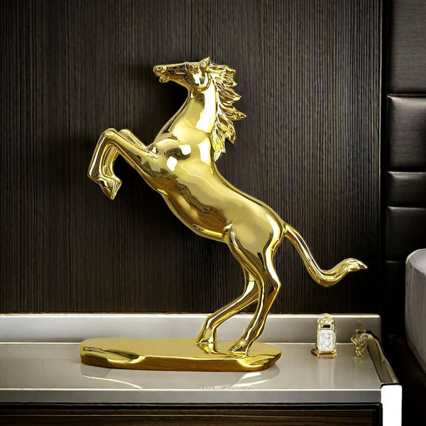 Golden Rearing Horse Statue - Mirror Gold Resin Sculpture for Home & Office Décor — WIMU Kitchen Nairobi — Kenya · WIMU Kitchen Nairobi