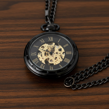 Mechanical Skeleton Stainless Steel Pocket Watch with Chain, Roman Numeral Dial — WIMU Kitchen Nairobi — Kenya · WIMU Kitchen