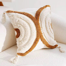 Tufted Cushion Cover with Tassels - Boho Textured Cover in Grey, Beige or Brown — WIMU Kitchen Nairobi — Kenya · WIMU Kitchen