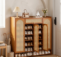 Wooden Bamboo Shoe Rack / Storage Cabinet — Kenya · WIMU Kitchen