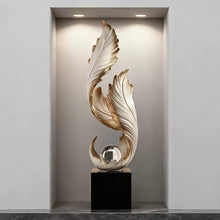 70cm White & Gold Feather Sculpture with Crystal Ball Accent, Modern Resin Décor — WIMU Kitchen Nairobi — Kenya · WIMU Kitchen