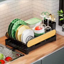 Black & Wood Grain Dish Drying Rack, Compact — view 2 — Kenya · WIMU Kitchen