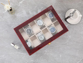 12-Slot Wooden Watch Organiser with Glass Top - Collection Display Case — WIMU Kitchen Nairobi — Kenya · WIMU Kitchen