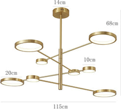 Gold Molecular Ring Chandelier / LED Sputnik Ring Light — Kenya · WIMU Kitchen