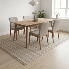 Fuwwa Fine Linear Stripe Rug, Beige Grey, 3 Sizes — view 2 — Kenya · WIMU Kitchen