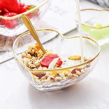3-Piece Heart-Shaped Golden Trim Glass Bowl Set — WIMU Kitchen Nairobi — Kenya · WIMU Kitchen