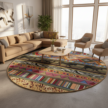 Isla Round Safari Tribal Outdoor Rug 160cm / 200cm — view 2 — Kenya · WIMU Kitchen