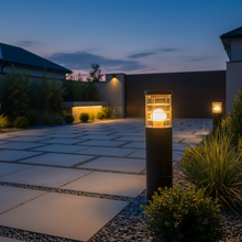 LED Bollard Light with E27 Holder - IP64 Aluminium with Upper and Side Light Distribution LL 22BL-67-04-BK-WW — WIMU Kitchen Nairobi — Kenya · WIMU Kitchen