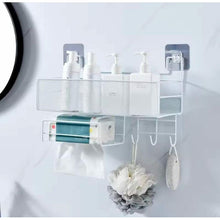 Mesh Bathroom Wall Rack Organiser with Hooks, Black or White — view 2 — Kenya · WIMU Kitchen